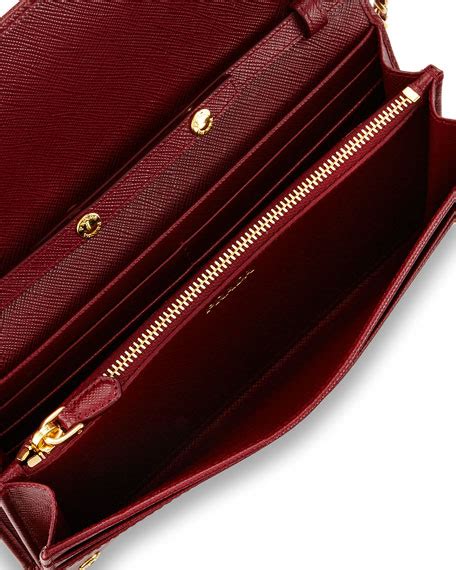 prada saffiano leather cardholder red|prada saffiano wallet on chain.